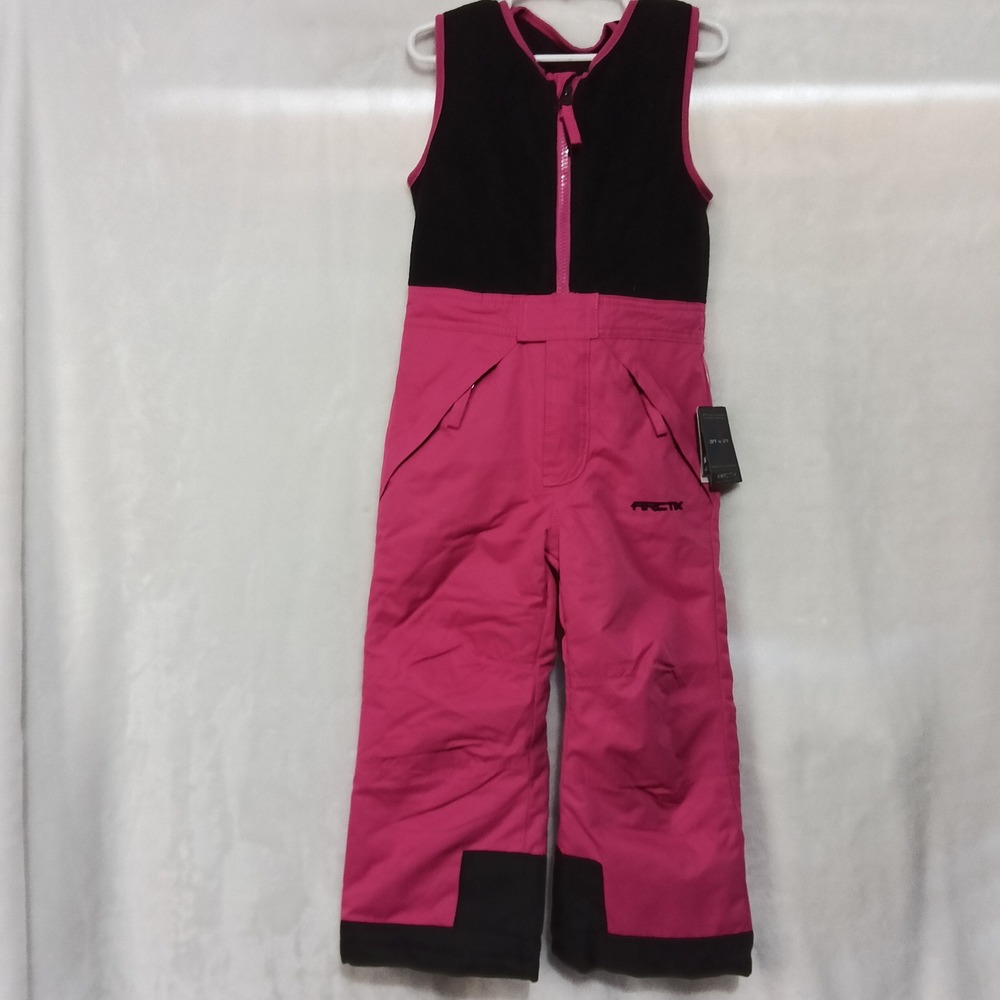 Arctix Toddler Girls Pink Black Insulated Ski Bib Snow Pants Size 4T NWT